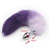 New White Pink Purple Color Fox Tail Small Medium Large Anal Plug Beads Metal Butt Plug Role Play Flirting Fetish Sex Toy Women