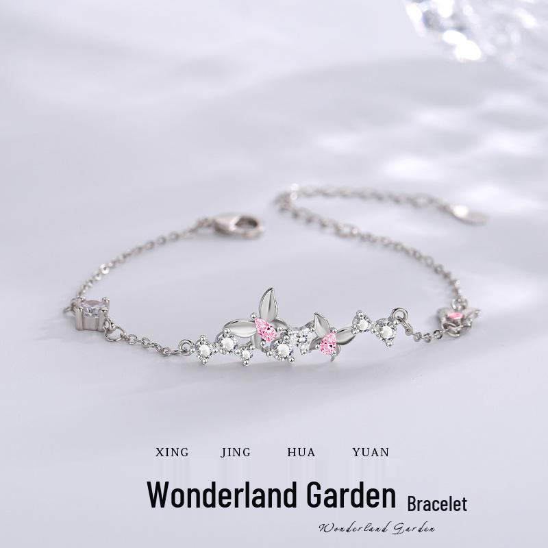 

Браслет Minsheng в корейском стиле с розовыми бриллиантами и бабочкой - Элегантное женское украшение и рождественский подарок. Butterfly Bracelet Pink Diamond