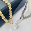 Geometric Square Freshwater Pearls Pendant Choker Chain Necklace Portable for Women Vintage Inspire Baroque Styles