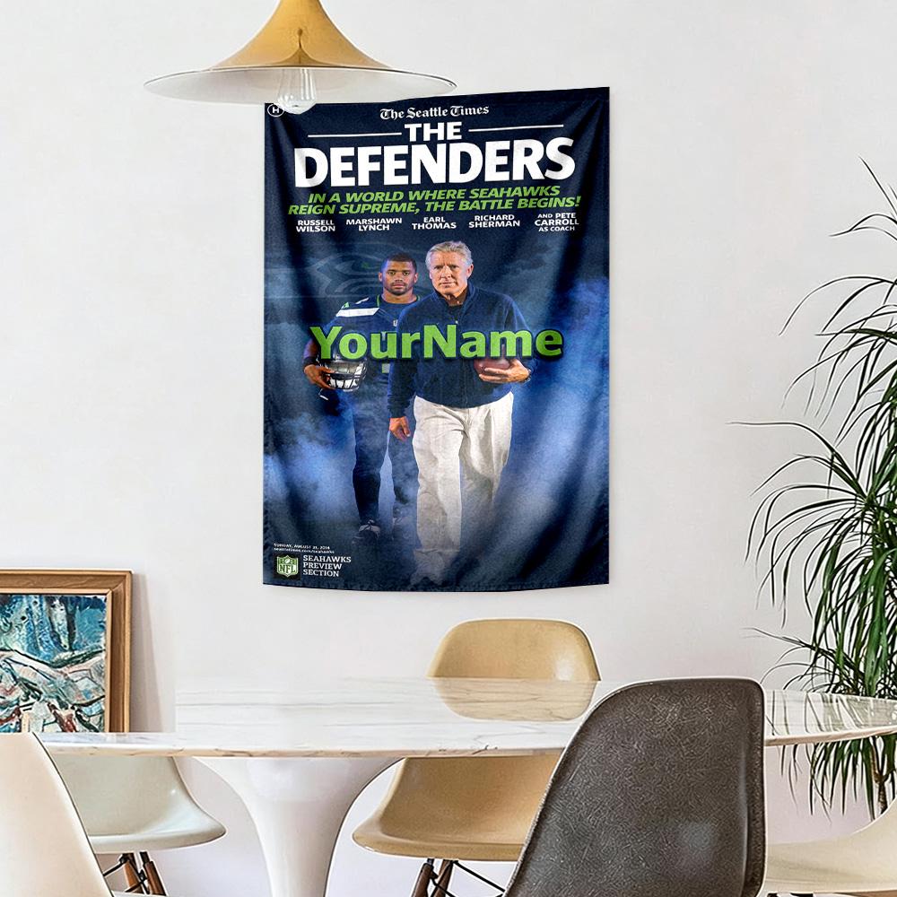 Seattle Seahawks Custom Your Name Wall Decor Tapestry Art For Pet Memorial Birthdaywedding Party Backdrop Family Gift