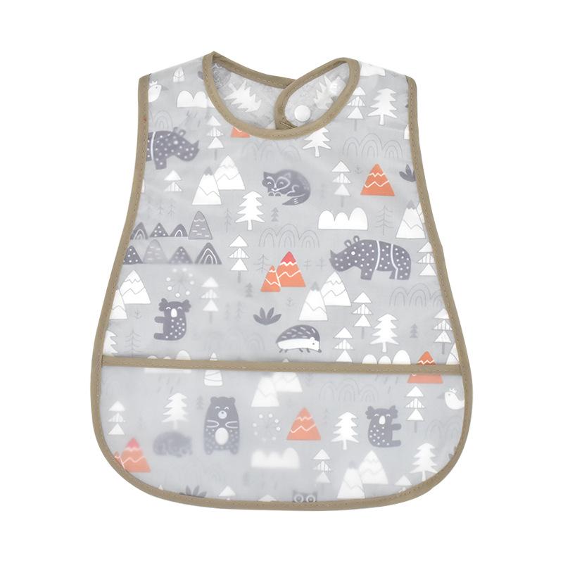 Waterproof Cartoon Baby Bib - Adjustable EVA Cotton Feeding Bib for Boys & Girls