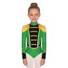 Children‘s Circus Themed Leotard Sparkly Rhinestones Long Sleeve Tassel Shoulder Pads Contrast Color Bodysuit for Stage Performance
