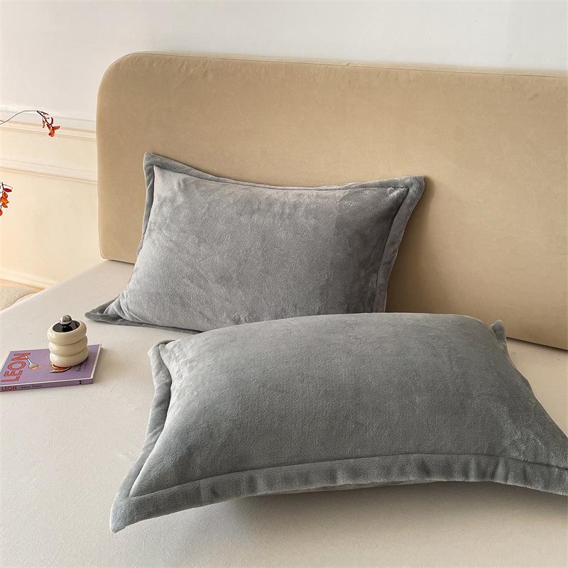 Fundas de Almohada Gruesas de Invierno de Terciopelo de Leche de Coral, 48x74, Par