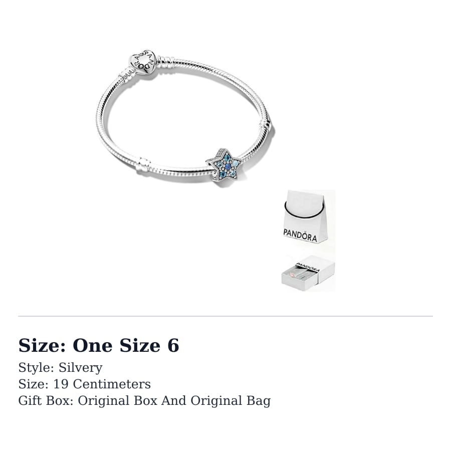 Pandora Women's Shining Star & Heart Snake Chain Bracelet ZT10935