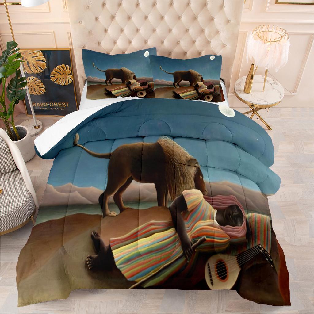 Digital Printing Quilt Three-piece Set Large Elephant Animal Thickened Fat Quilt Cover