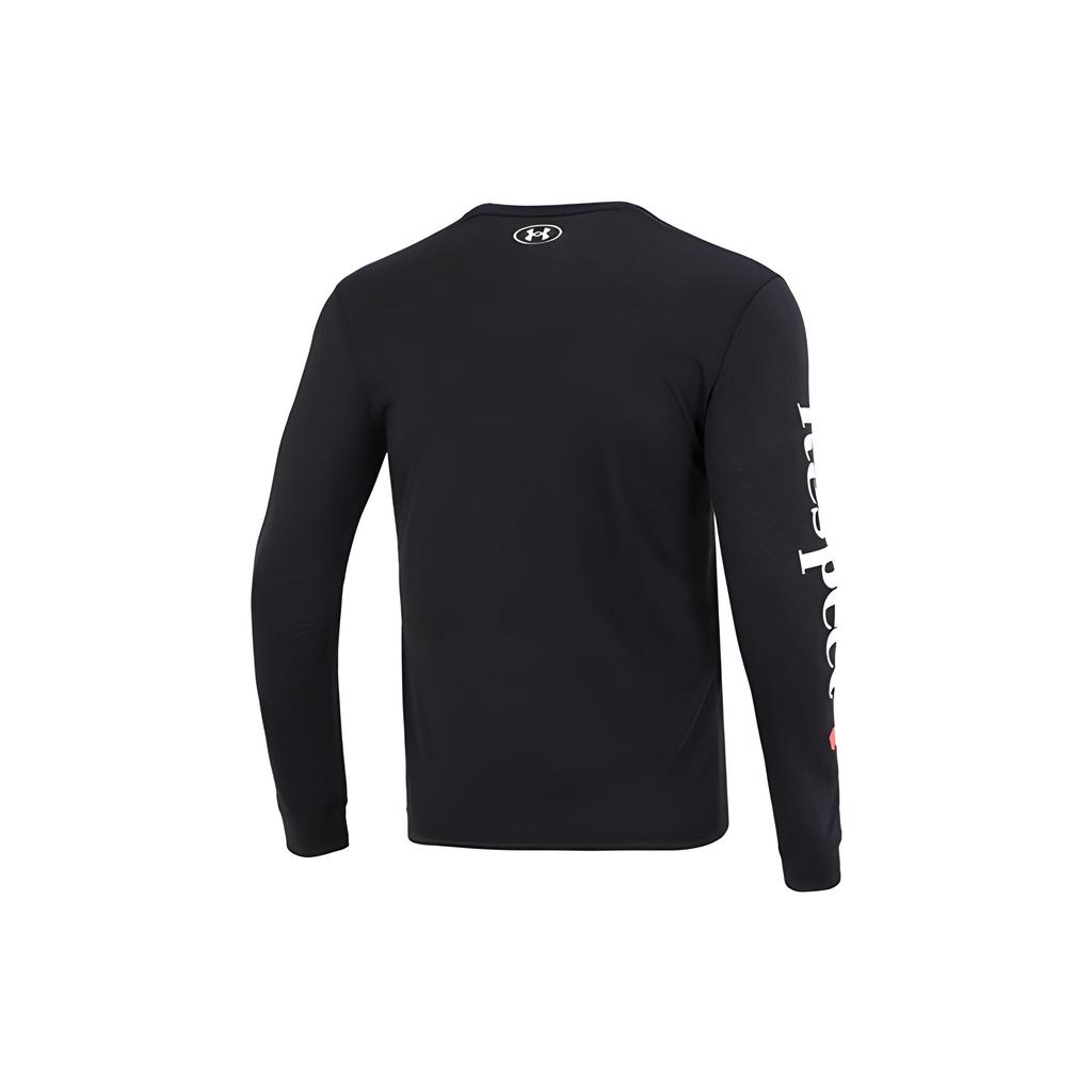 Under Armour Round Neck Letter Logo Print Long Sleeve T-Shirt Men Tops Black 1373761-001