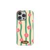 Magnetic Film 2-in-1 Apple 16 Pro Max Case: Pink Flower Stand, Drop-Proof, Korean Style, Fits iPhone 13-15.