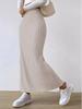 2025 High-Waisted Knit Skirt with Side Slit - Autumn/Winter European & American Style for Women