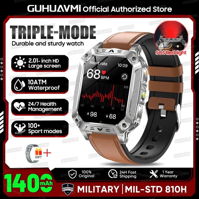 Orologio Smart Sportivo da Uomo per Esterni Batteria Grande 1400mAh Impermeabile Chiamata Vocale Musica Ossigeno nel Sangue Sport Smartwatch uomo donna Fitness