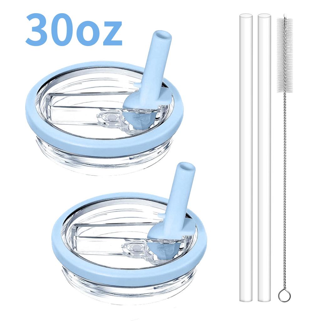 2er-Pack 30/40 oz Becher Abnehmbarer Klappdeckel mit Strohhalm Ersatz Passend für Tasse, Auslaufsicherer Klappdeckel für Becherzubehör