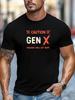 Unisex Navy Crew Neck Tee Caution Gen X Feelings Will Get Hurt Distressed Retro Red White Text Warning Slogan Graphic Soft Short