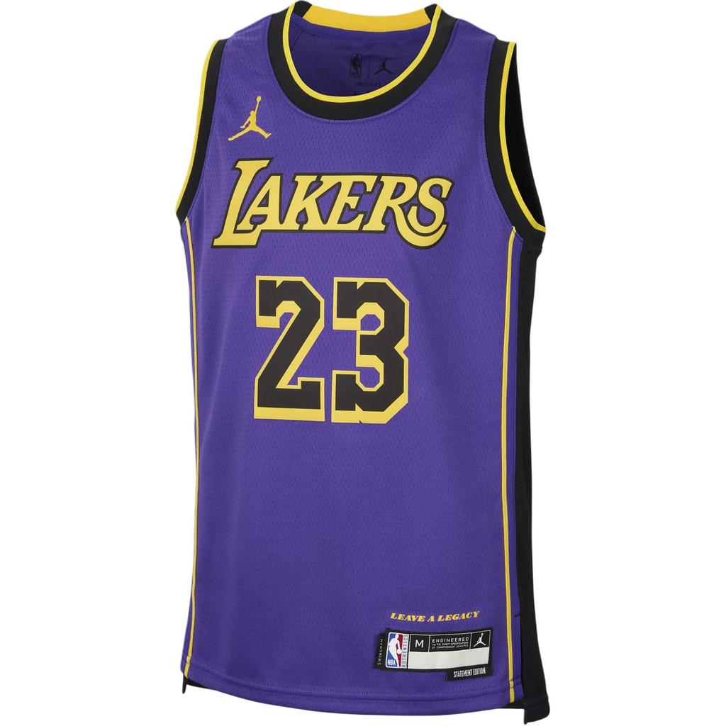 Jordan Los Angeles Lakers Sleeveless Round Neck Letter Kids Basketball Jersey Kids tops Purple FZ8617-525