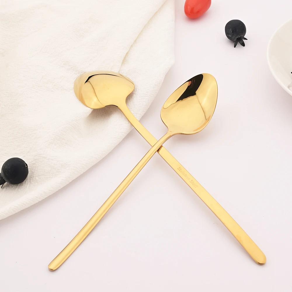40Pcs/Set Western Gold Dinnerware Set Stainless Steel Cutlery Set Fork Knife Tea Spoon Flatware Tableware Kitchen Silverware Set