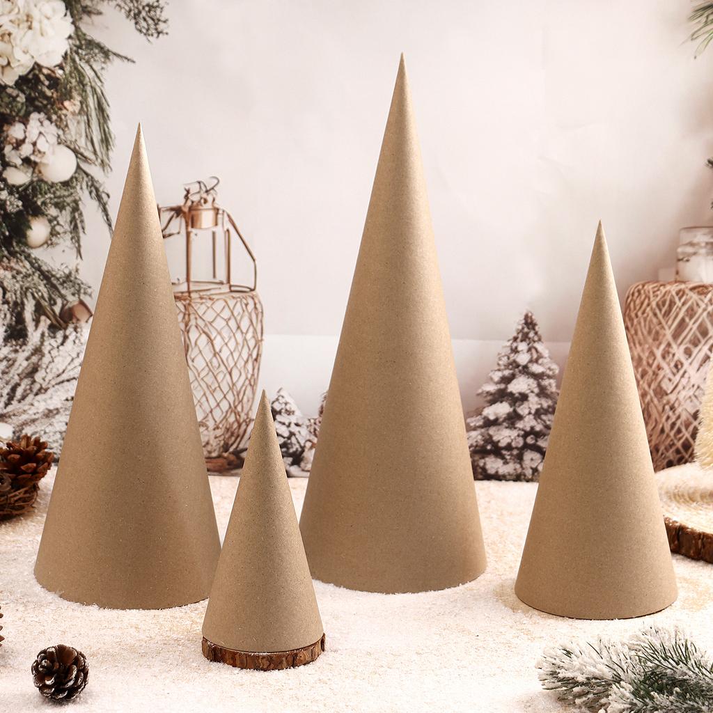 16 Pcs Christmas Paper Mache Cone Open Bottom Cardboard Craft Cones Cardboard Tree Cones Christmas Tree Gnome Ornament