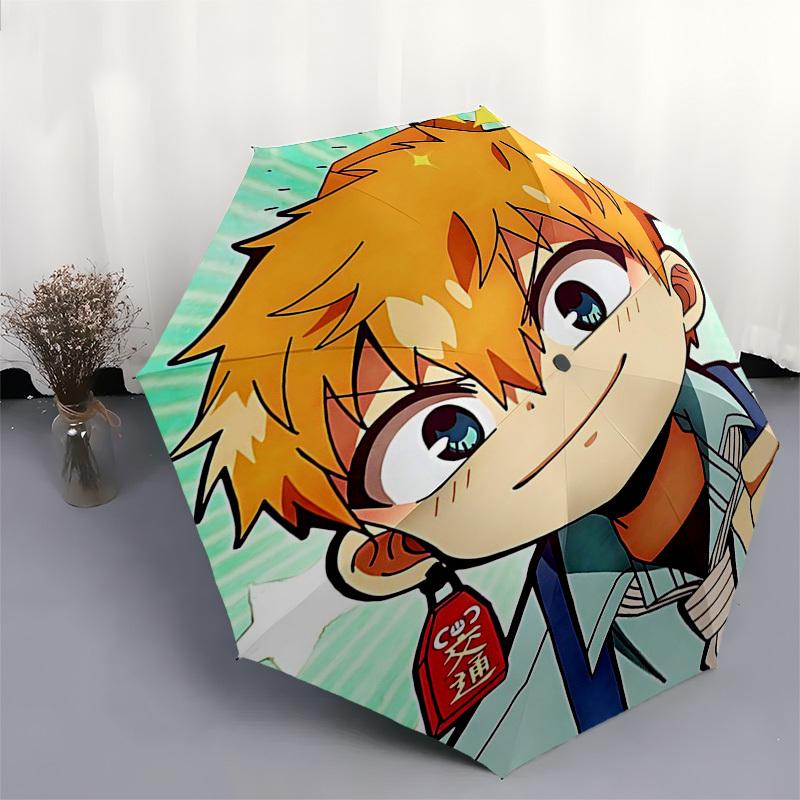 1pc Cute Anime Character Automatic Opening Folding Umbrella with COCO Traffic Tag 8 Bone Iron Frame, Outdoor, Festival Gift for Fans, Travelers, Daily