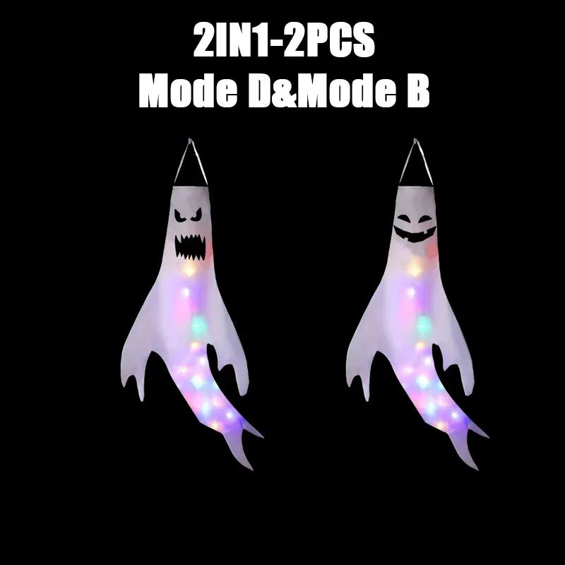 Scary Ghost Windsock LED Lighting Ghost Pendant Hanging Ghosts Ghost Festival Venue Decoration Props Halloween Party Decoration