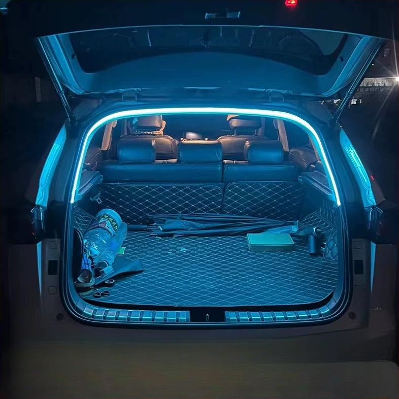 

Светодиодная лента для багажника автомобиля 157,48 дюйма Многоцветная подсветка салона Простая установка Без батареек 2m/78.74in синий