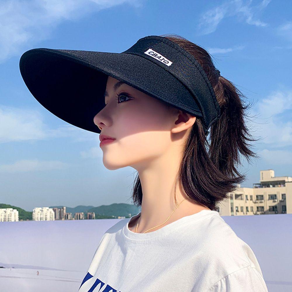 Outdoor Breathable Wide Brim Ladies Sports Hat Empty Top Suncap Summer Sun Cap Beach Cap Visor