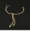 14K Gold Plated Adjustable Water Wave Chain Bracelet/Necklace with Colorful Cubic Zirconia 