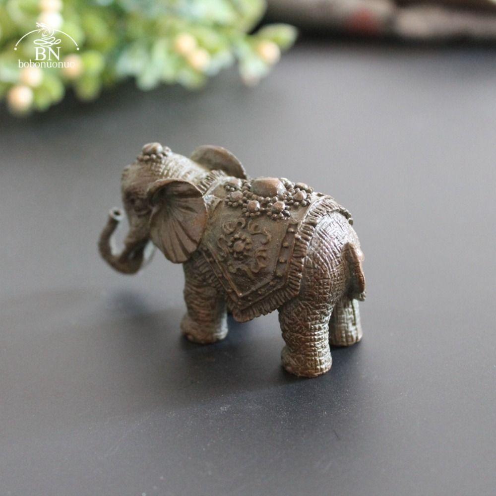Elephant Brass Elephant Miniatures Brass Lucky Elephant Statue Portable   Desktop