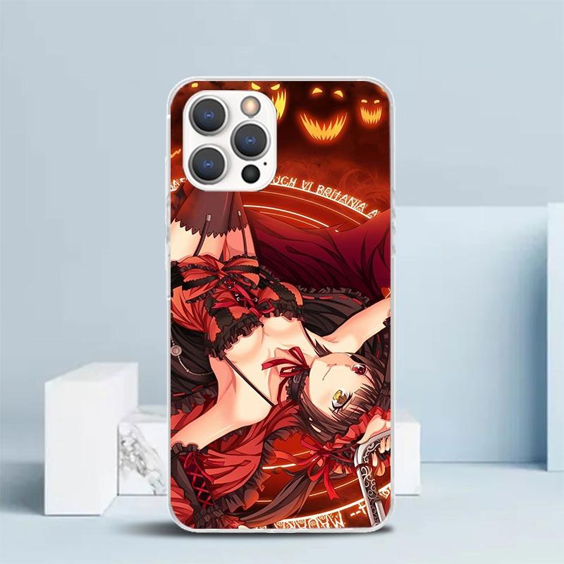 Date A Live Tokisaki Kurumi Soft Cover for iPhone 16 17 Air 15 14 Pro Max 16E Phone Case 13 Mini 12 11 7 SE 8 Print Pattern Fit