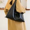 Geantă Hobo Argintie de Mare Capacitate pentru Femei, de Lux, Design de Firmă, Piele PU, Portofel Triunghiular, la Modă, Casual, Geantă de Mână Tip Shopper