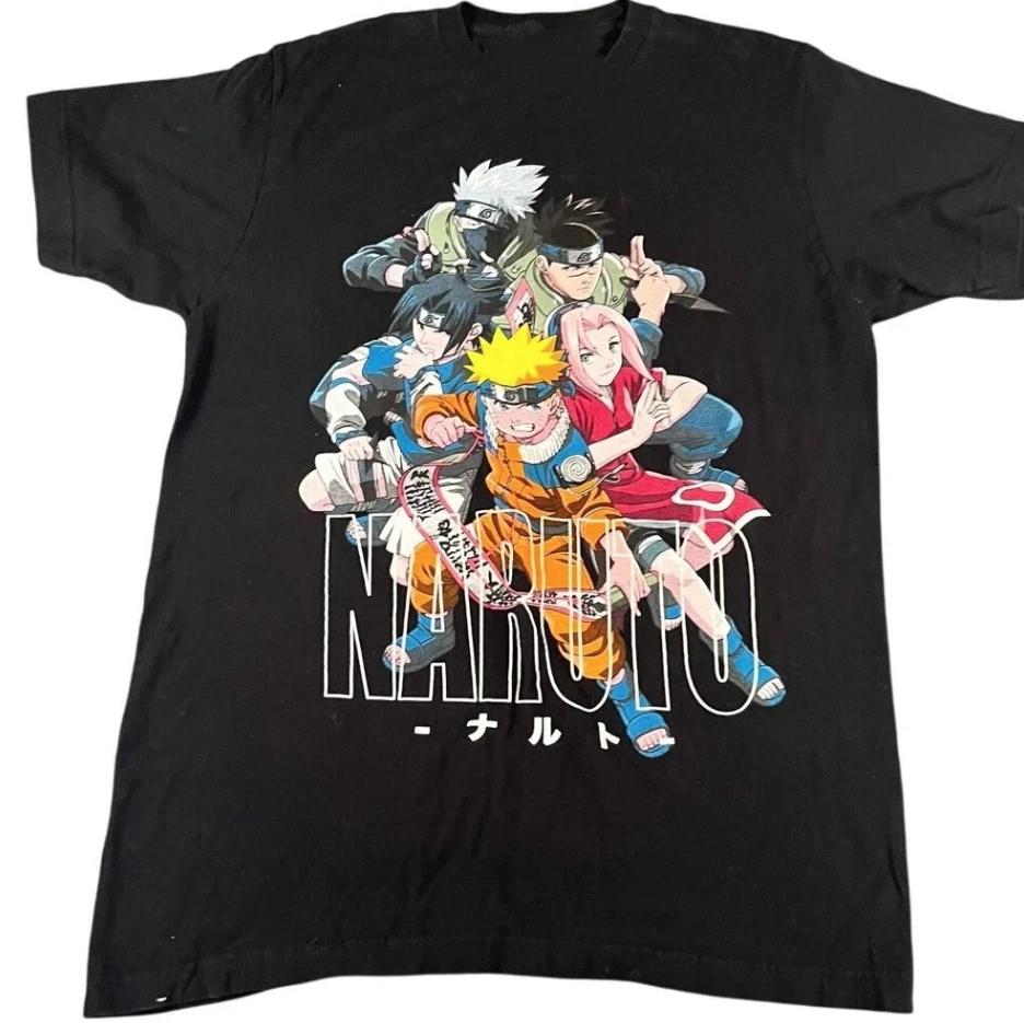 Men’s M Naruto Anime Graphic Tee Black – Excellent Condition S