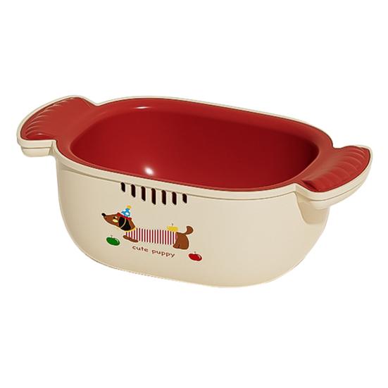 Zeleninové cedidlo, miska, potravinářský materiál, bez BPA, prachotěsný design, dvouvrstvý koš na mytí ovoce s cedníkem
