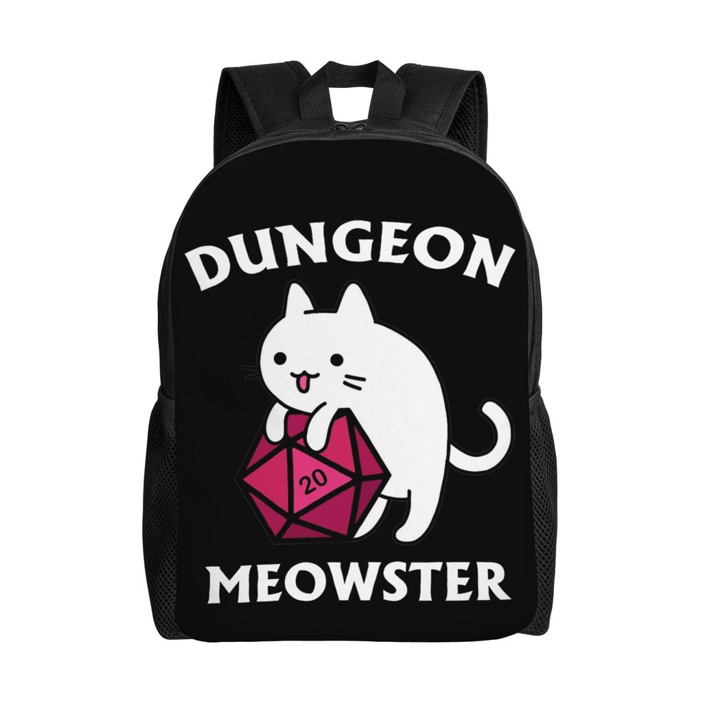 Dungeon Dragon Cats Backpack for Men Women Cool High School Business Daypack Laptop Computer Canvas Bags Gift