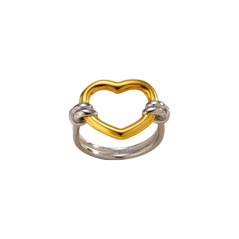 1011 Fashion Personality European and American Hot Selling Ring Minimalist Versatile Double Layer Ring Knot Love Stainless Steel Ring Women