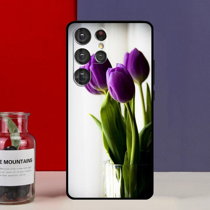Tulpenblume Hülle Case Für Samsung Galaxy S25 Ultra S9 S10 S20 S21 FE S22 S23 Plus S24 Ultra Handyhülle