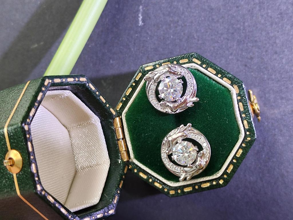 S925 Sølv Moissanitt Nasjonal Stil Drageår Dyreår Øredobber High-End Nisje Chic Enkel Gave Til Venner