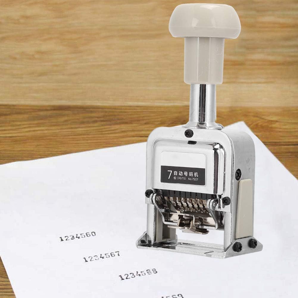 Auto Number Stamp,Numbering Stamp Automatic Bates Machine Numerator Machine,7 Digits,Stamps Print Kits,Numbering Machine Office Equipment School