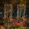 Solar LED Pathway Lights - Warm Light Firecracker String for Garden, Courtyard, and Lawn Decoration
