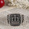 Retro-Krone, versilbert, Legierung, Herrenring, Fingerdekoration, Party, Bar, Schmuck, Geschenk