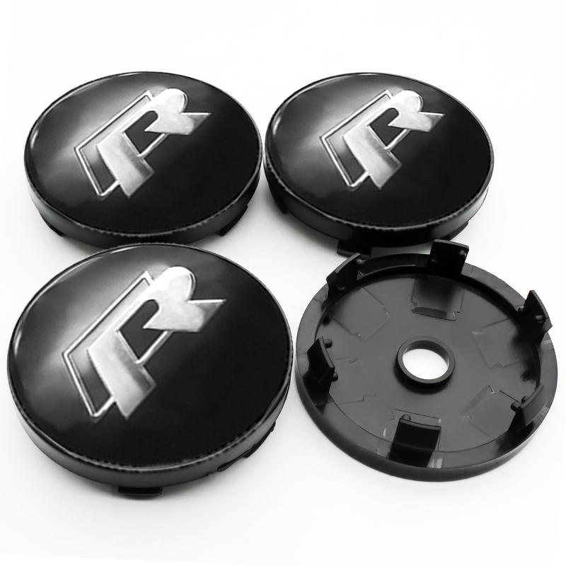 4Pc 55mm 56mm 60mm 65mm Car Wheel Center Hub Cap Rim Cover Stickers For Volkswagen VW GTI R-Line R Polo T5 Golf Passat Scirocco