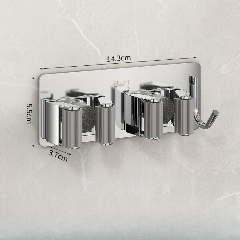 

Многоцелевые крючки, клейкая настенная вешалка для швабры, вешалка для метлы, крючок для кухни, ванной комнаты, органайзер для дома, аксессуары Style C-2PCS серебряный