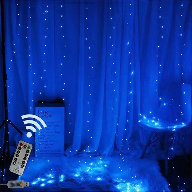 Curtain LED String Lights Garland Festival Christmas Decoration USB Remote Control Holiday Wedding Fairy Lights for Bedroom Home