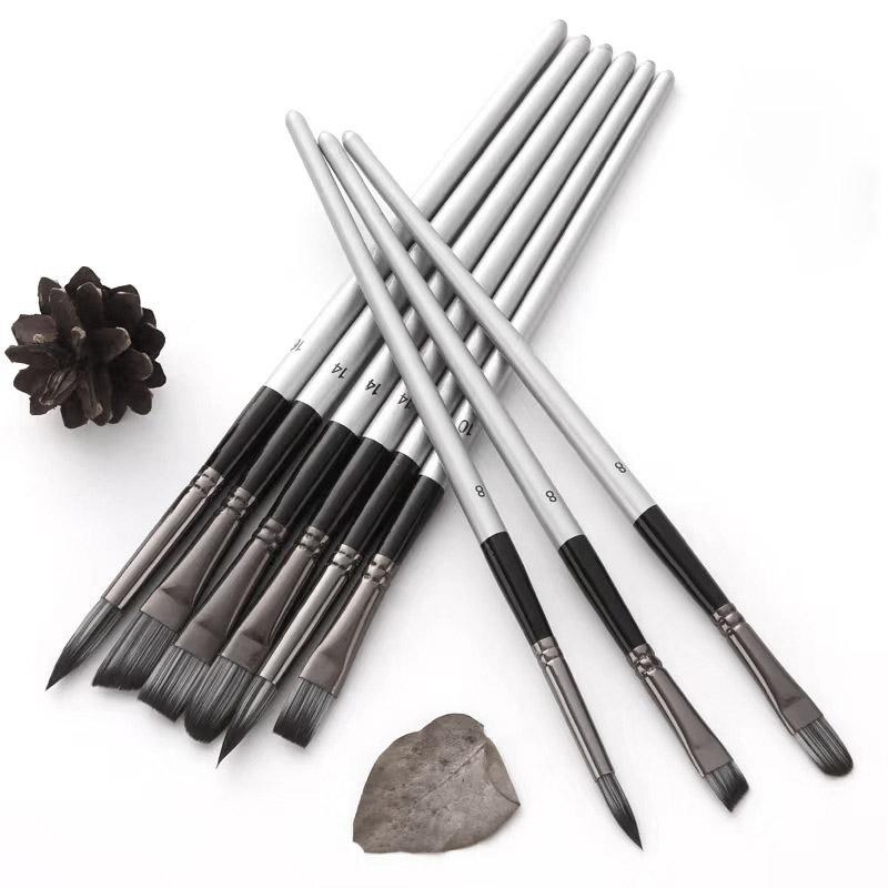 24pcs Nylon Hair Paint Brushes Set,Professional Artist Brush With Roll-Up Canvas Case,Multi-Shape Brushes For Artists & Students