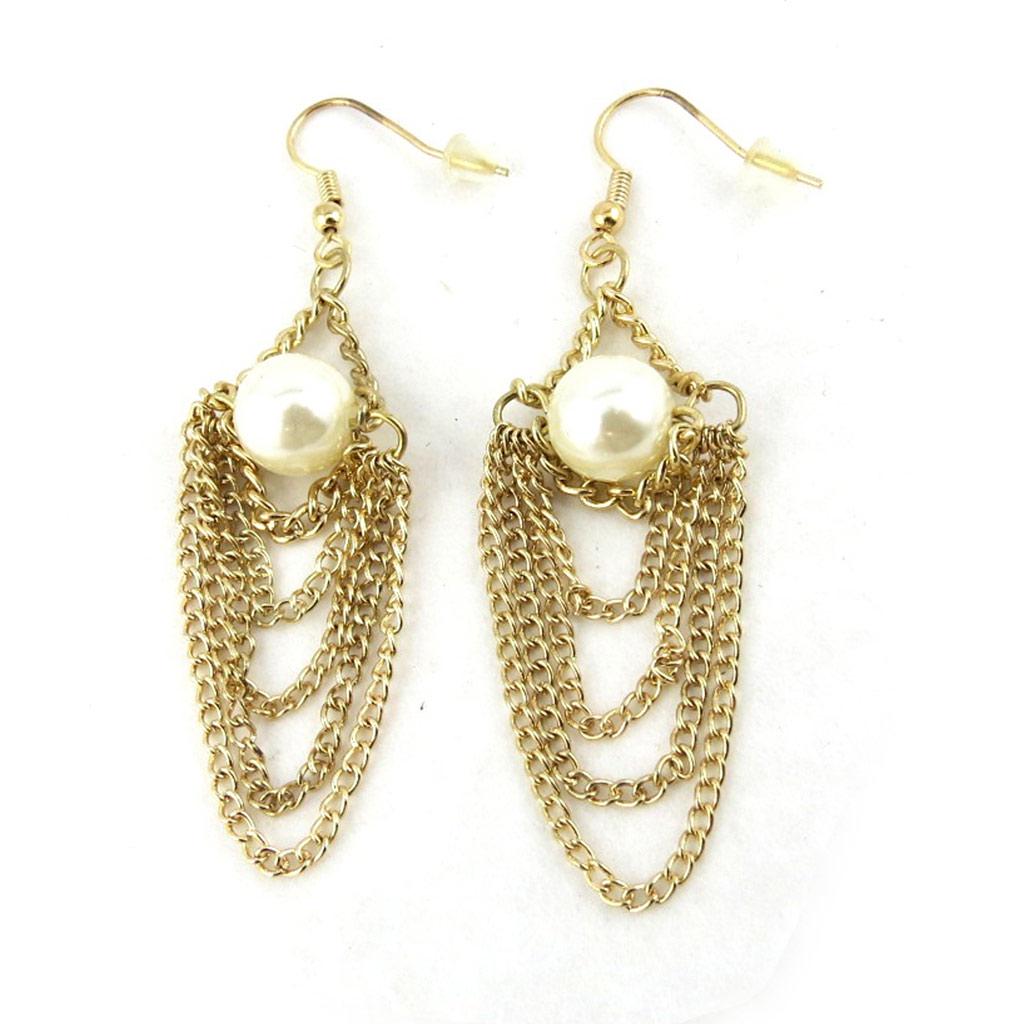 Les Trésors De Lily [N0218] - Golden Ivory 'Scarlett' Designer Earrings