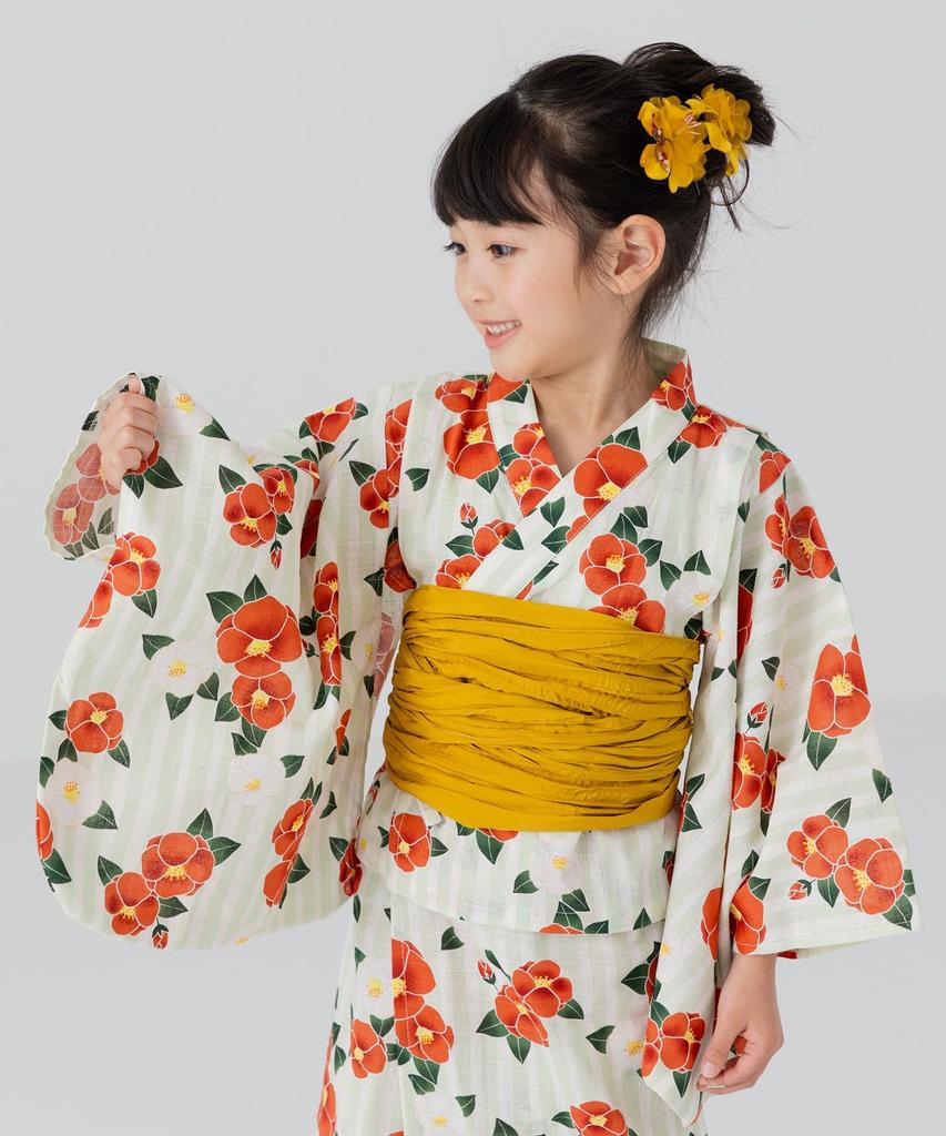 Yukata Separate Set for Baby [chil2] Children's Set, Girls, Sundress, Kids' Clothes, 3-Piece Set, Dress, 14550581-150A