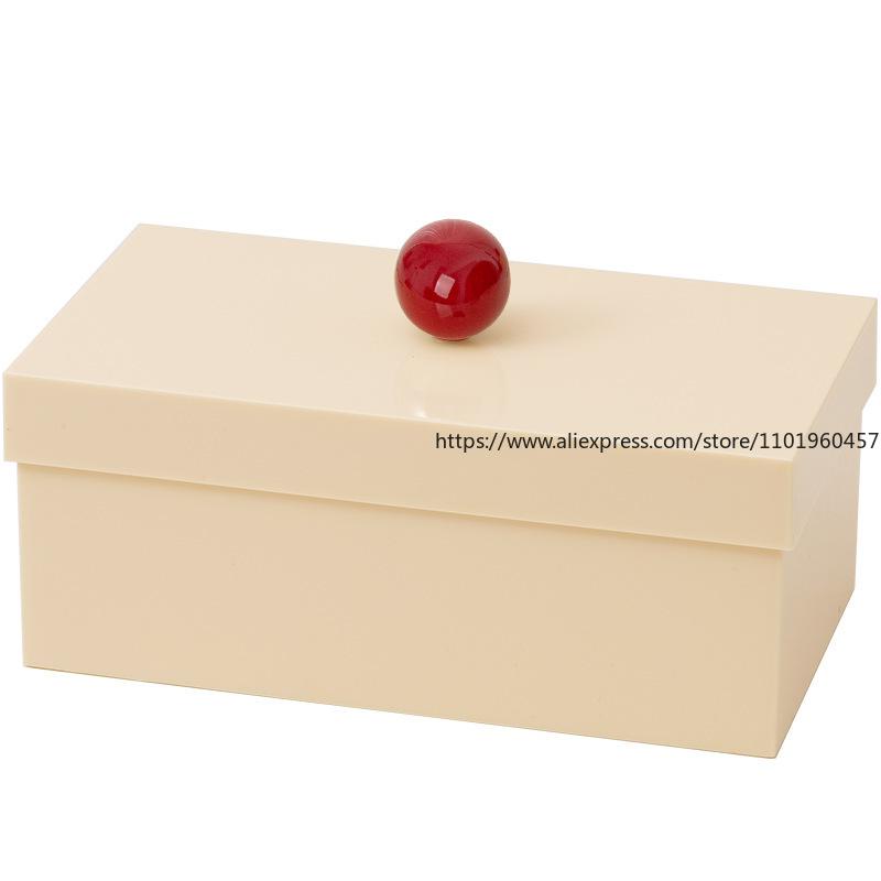 Nordic Ins Style Multi-Functional Storage Box With Handle Handball Cover Dust-Proof Separation Cosmetics Remover Cotton Swab Box