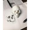 Mini Skull Anatomy Model for Studying - Human Skull Model, Small Plastic Head Bones for Artists Drawing - QREBYQ Anatomy Skull Model