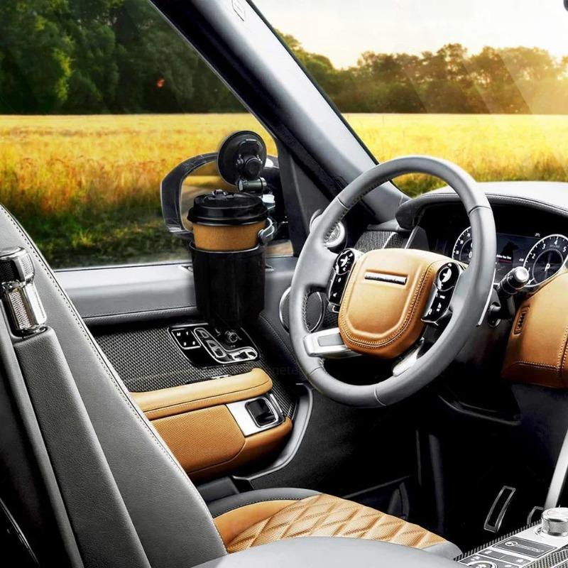 Auto Cup Holder for Cars Recessed Folding Drink Sturdy Black Vehicle Adjustable