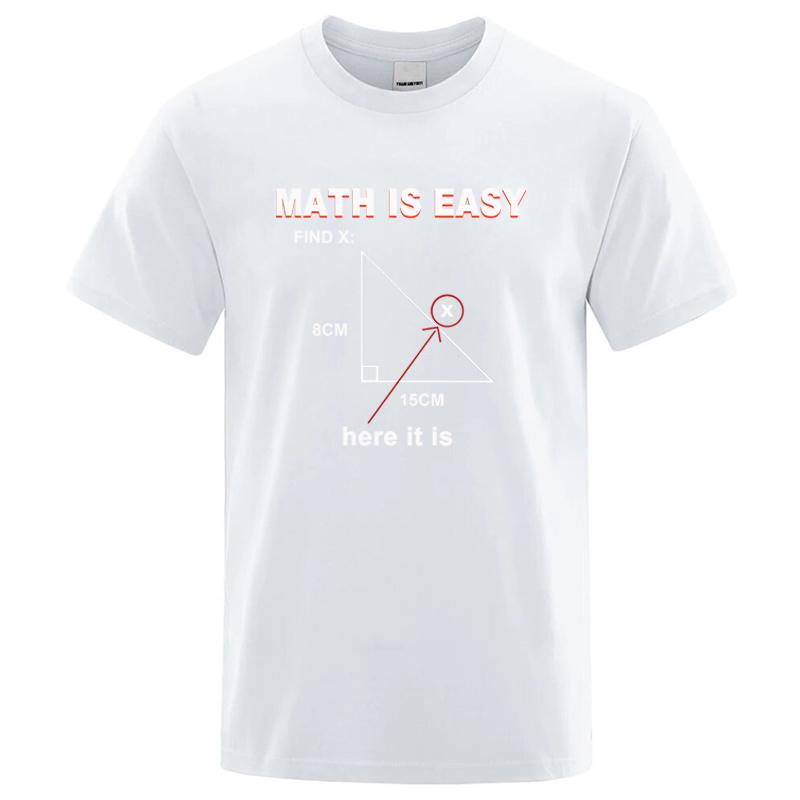 Mens High Quality Tshirt 100 Cotton Casual Funny Math Print Cool Loose Oneck T Shirt for Men Short Sleeve Tshirt Male Tops