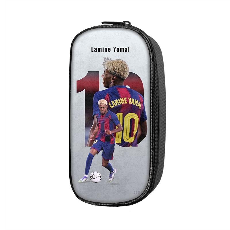 L-Lamin Yamal Pattern Pencil Case Makeup Bag Football Star Pen Bag Student Big Capacity School Supplies Zipper Pencil Pouch