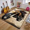 Motorcyclist On Orange Dirt Bike Patterned Carpet, Non Slip Mat Suitable for Living Room and Bedroom Sofas