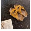 Soft leather version~ Boken cool slippers women's outer wear 2025 summer new thick bottom one-word buckle with lazy height Boken tow