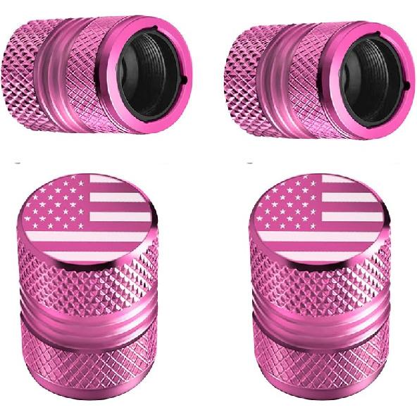 Tire Valve Stem Caps - 4 Pack Anti-Corrosion Premium Anodized Alloy Tyre Air Valve Caps Universal for Car SUV Bike Red