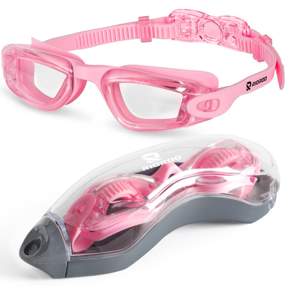 Kids Swimming Goggles Professional Anti-Fog/UV Protection No Leakage for 3-14 Years Girls Boys Swimming Goggles Gift Case